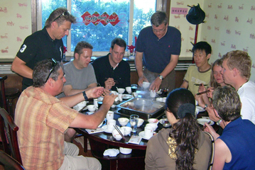 29. May 2008: dinner at Jiangjunmiao/China