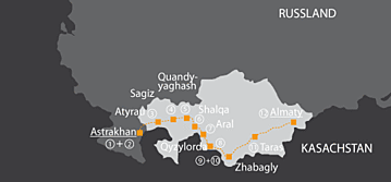 Die Etappe Astrakhan-Almaty